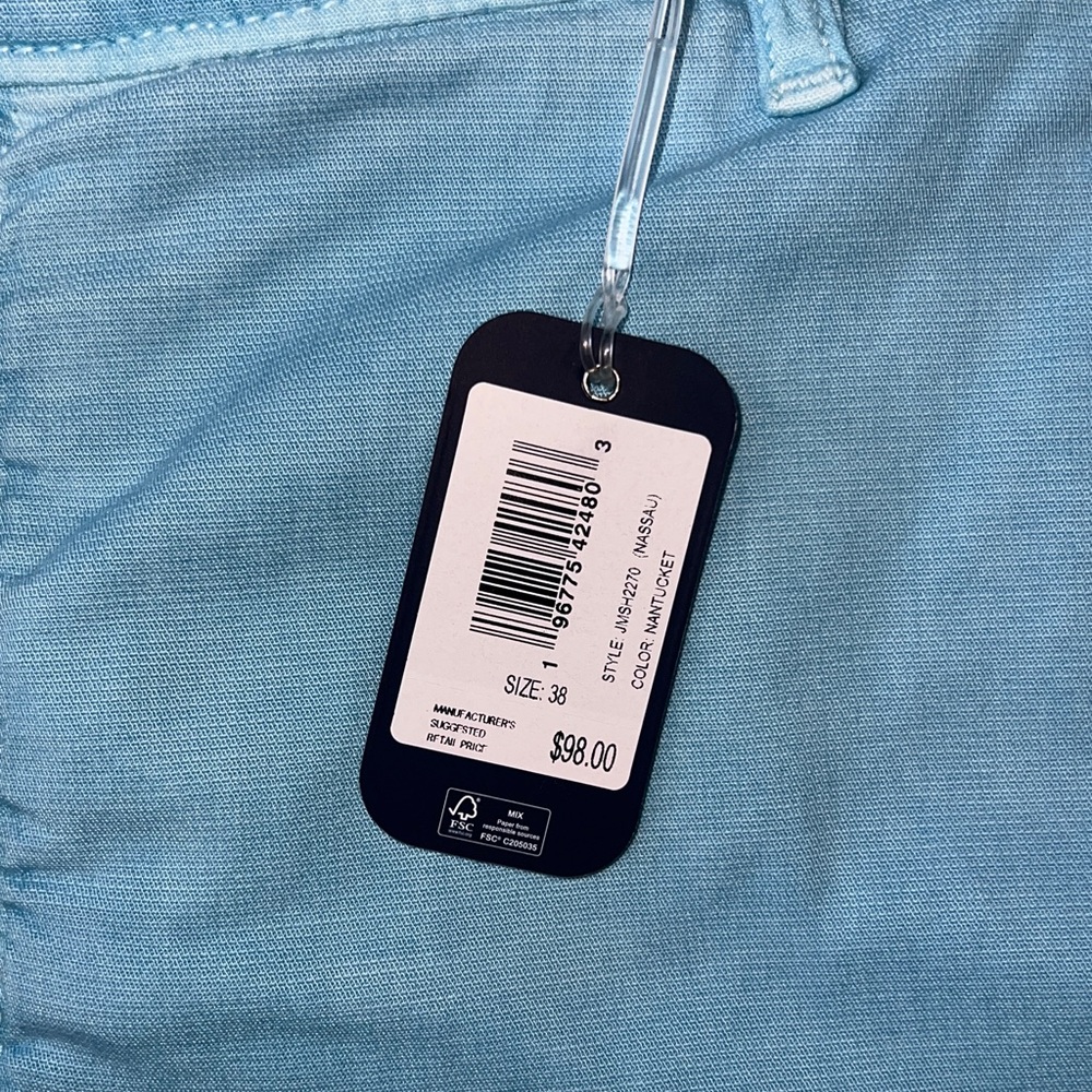 NWT johnnie-O Nassau Cotton Blend ShortS Nantucket Size 38. - Picture 5 of 7